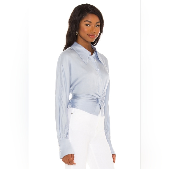 12. SONG OF STYLE MILA BLOUSE IN ICY BLUE - Picture 2 of 7